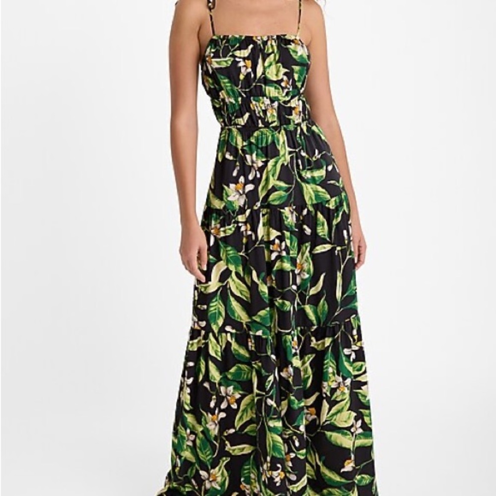 Floral Maxi Sleeveless Tie Shoulder